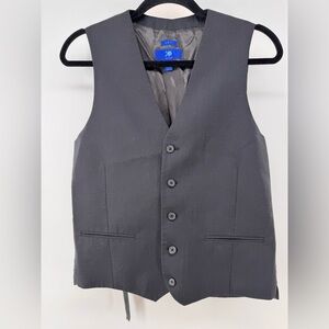 EGARA Mens Wool Dress Vest Sz S Slim Fit 5 Button Gray